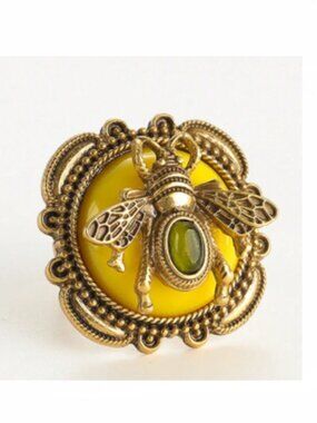 New Gold Designer Big Bee Ring adjustable